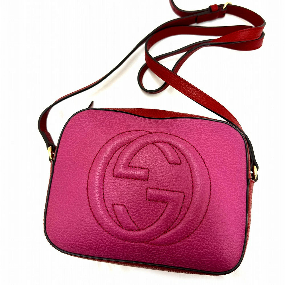 Gucci Shoulder Bag Soho Pink Leather Crossbody Gucci